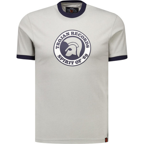 Trojan Records Clothing Mens Retro Spirit of ’69 Logo T-Shirt in Grey