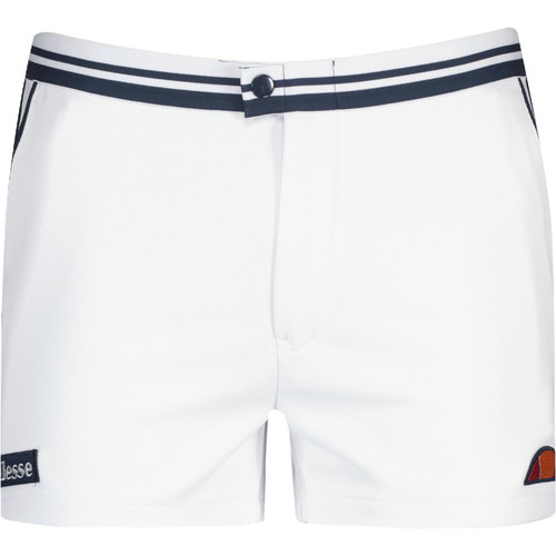 ellesse mens tortoreto retro 1980s contrast details tennis shorts white
