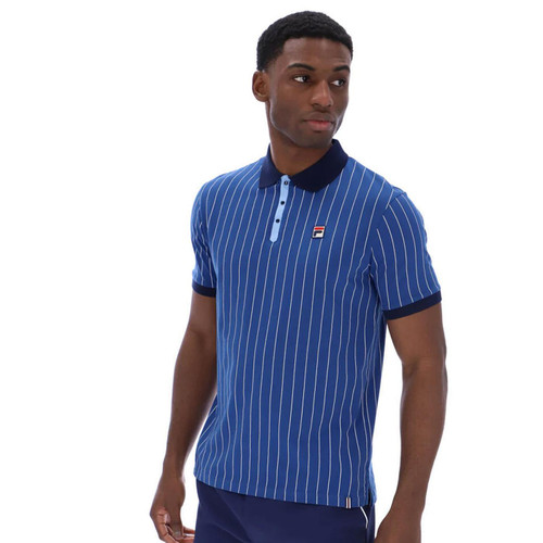 Fila Vintage Men's BB1 Pinstripe Bjorn Borg Polo in Limoges Blue