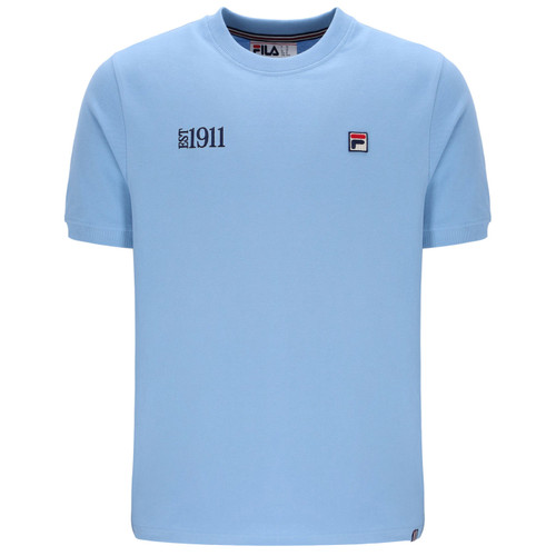 Fila Vintage Silvio Mens Est. 1911 Retro T-Shirt in Frozen Fjord Blue