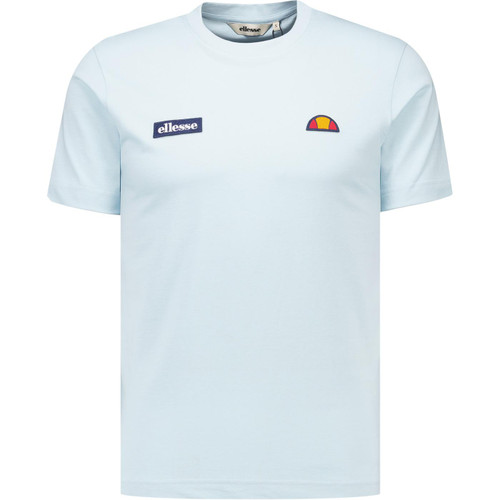 Ellesse Mens Floran 80s Casuals Double Branded Crew Neck T-Shirt in Light Blue