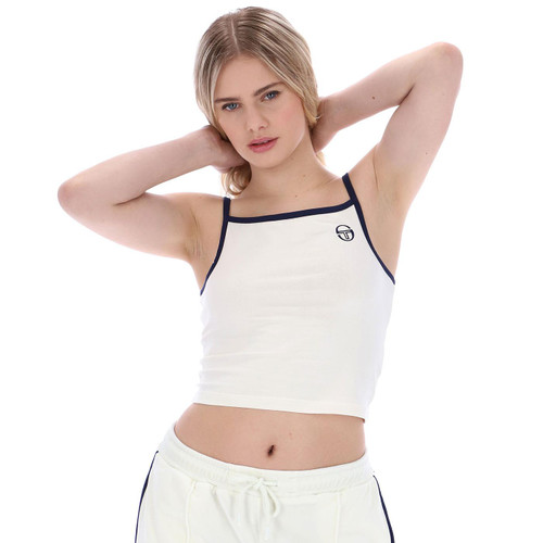 Sergio Tacchini Women's Flora Cami Spaghetti Strap Top in Gardenia White