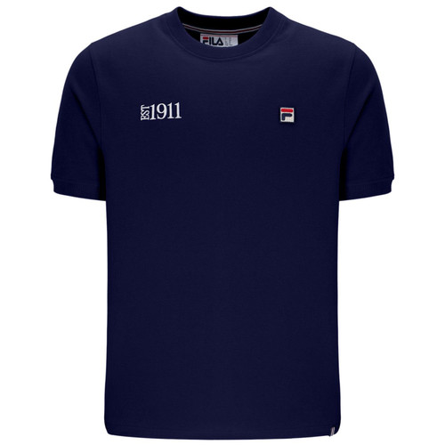 Fila Vintage Silvio Mens Est. 1911 Retro T-Shirt in Navy