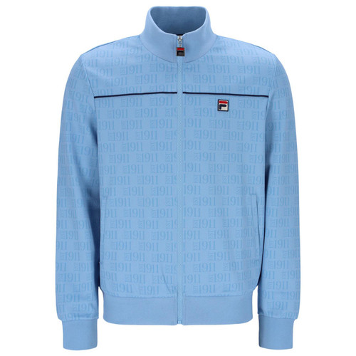 Fila Vintage Gennaro 1911 Monogram Track Jacket in Frozen Fjord Blue