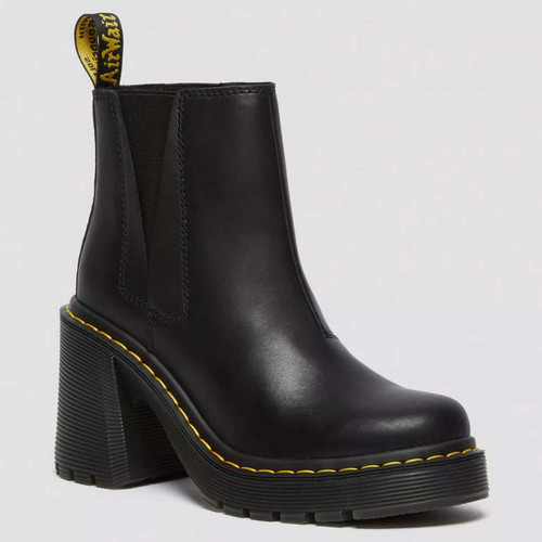 Dr Martens Spence Flared Heel Chelsea Boots in Sendel Leather Black - Main View