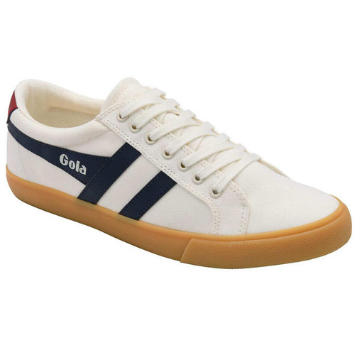 Gola Classic Varsity Retro 90s Plimsoll Trainers in Off white, Navy, Deep Red and Gum