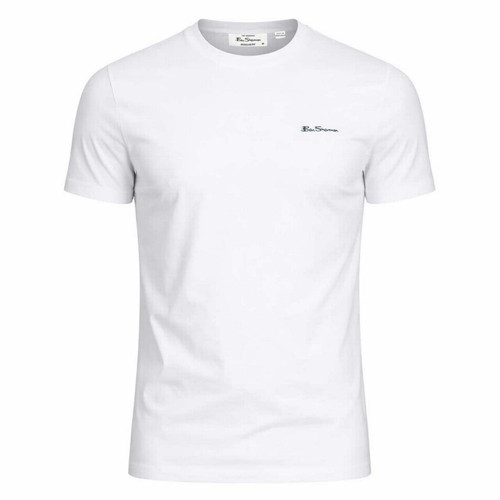 Ben Sherman Men's Retro Crew Neck Signature Logo T-shirt in White - Front