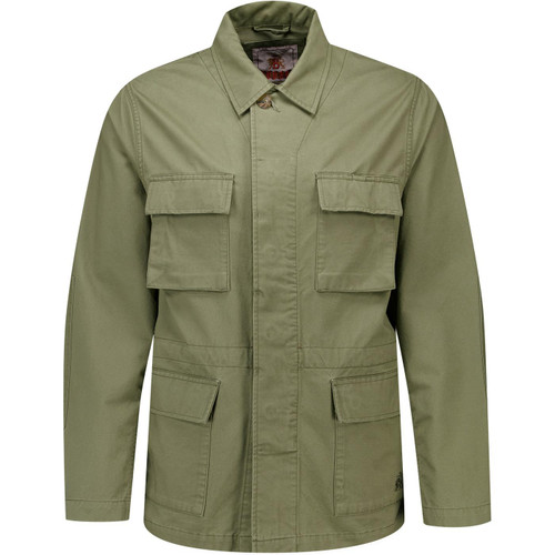 Baracuta Mens Garment Washed Twill Field Jacket in Green