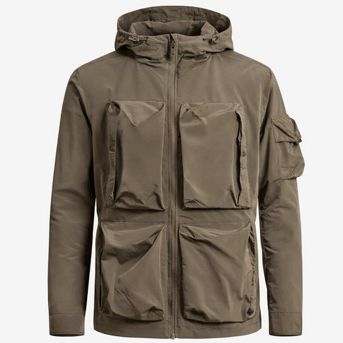Lyle & Scott Men's Retro Lightweight Ripstop Military Windcheater Jacket in Khaki - Main View