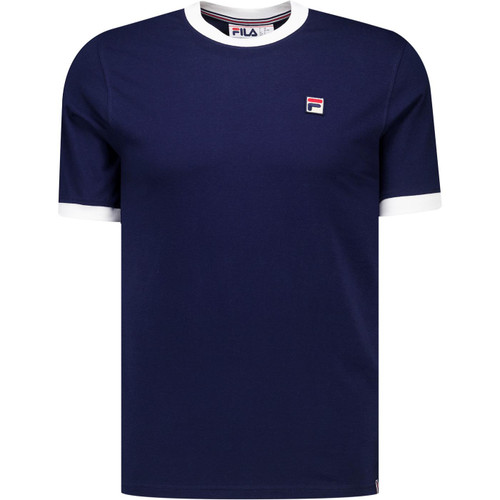 Fila Vintage Mens Marconi Essential 80s Ringer T-Shirt in Navy Blue