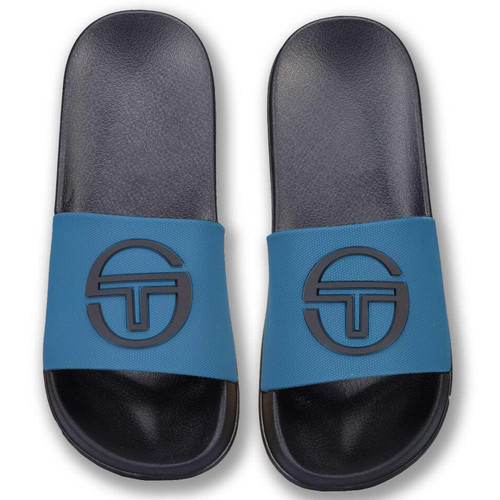 Sergio Tacchini Anzio Men's Retro Sliders in Mediterranean Black - Above View 