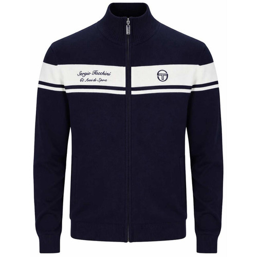 Sergio Tacchini Capomasters Knitted Track Top in Maritime Blue - 60th Anniversary Ltd Box Set with Headband - Main View