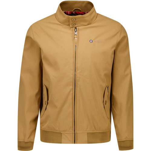 Lambretta Mens Shower Resistant Mod Zip Harrington Jacket in Tobacco Brown