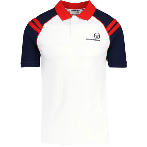 Sergio Tacchini Cortona Retro 80s Tennis Polo Shirt in White STM14549 134