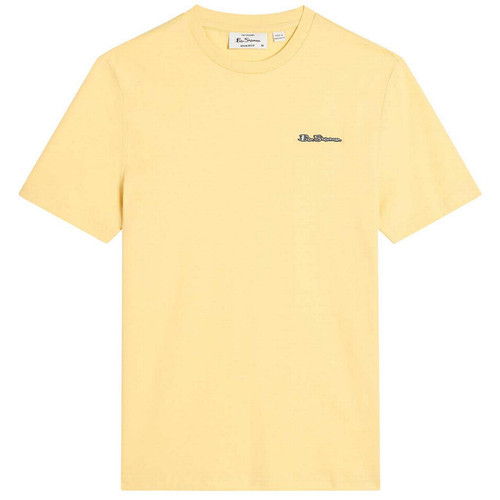 Ben Sherman Men's Retro Signature Logo Crew Neck T-shirt in Butterscotch