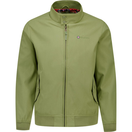 Lambretta Mens Shower Resistant Mod Zip Harrington Jacket in Olive Green