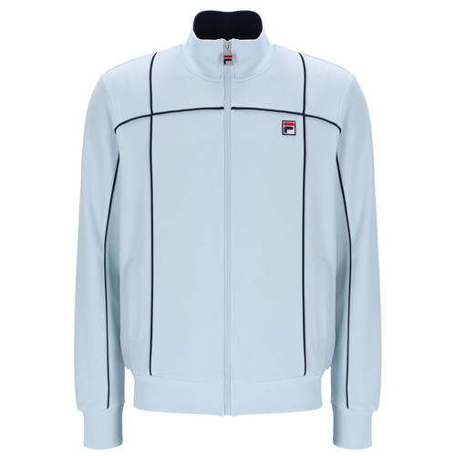 Fila Vintage Mens Armando Contrast Piping Detail Zip Track Top in Skyway Blue