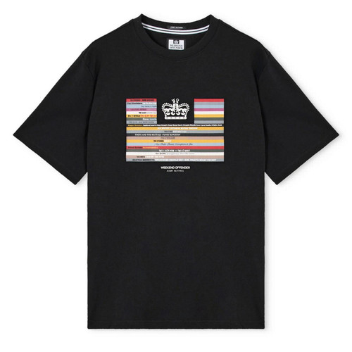 Weekend Offender Vinyl Record Stack Graphic Tee in Black - Front Panel Main Image