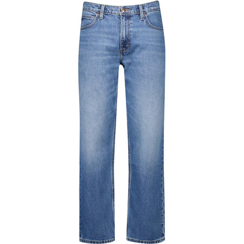 Lee Jeans Mens West Regular Straight Leg Fit Denim Jeans Percy Mid Blue