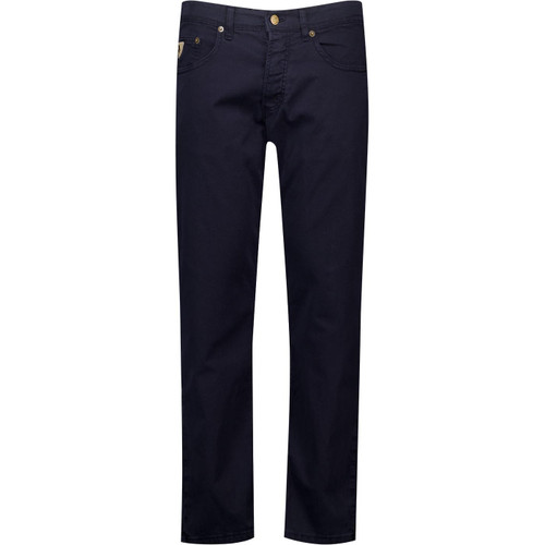 Lois Mens Terrace Regular Waist Taper Leg Denim Twill Jeans in Navy Blue