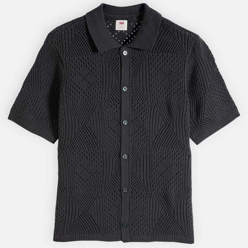 Levi's Men's Retro 70s Textured Pointelle Knit Shirt in Phantom