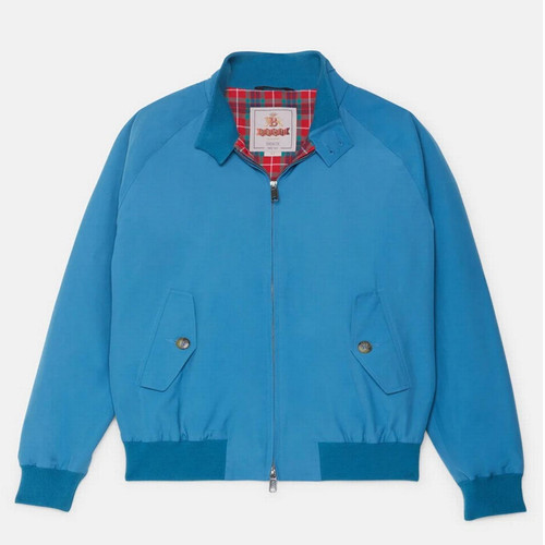 Baracuta G9 Original Mod Harrington Jacket in Cornish Blue - Main Image Front Flat