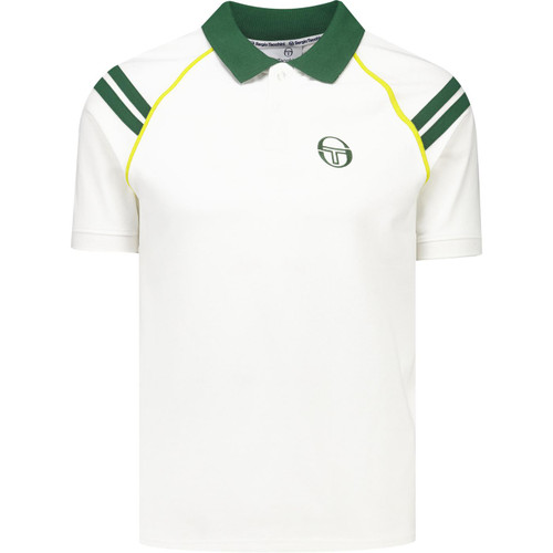 Sergio Tacchini Mens New Cortona Retro 80s Polo T-Shirt in Gardenia