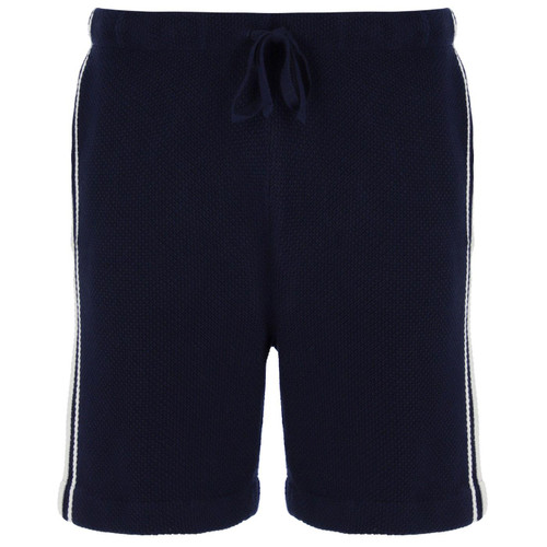 Sergio Tacchini Fratelli Crochet Knit Resort Shorts in Maritime Blue Navy