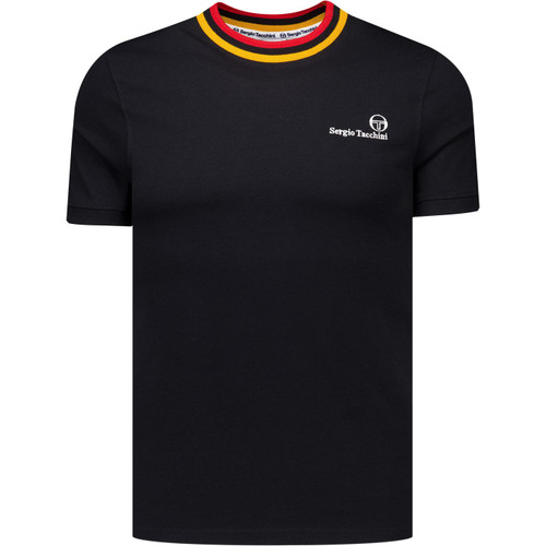 Sergio Tacchini Mens Rainer FC Archivio 80s Tipped T-shirt in Black