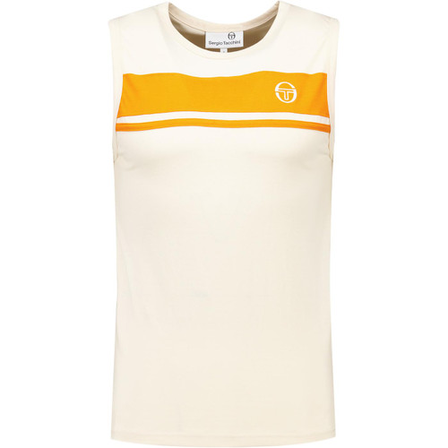 Sergio Tacchini Mens Damarindo Striped Vest Top in Sandshell Beige