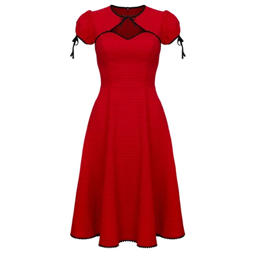 Hell Bunny Casey 50s Vintage Bolero Dress in Red