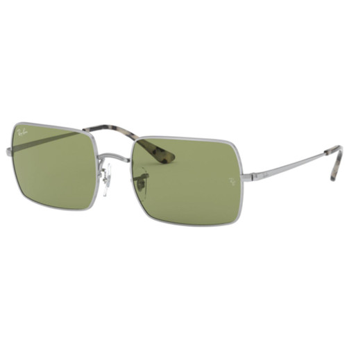 Ray-Ban RB1969 Rectangle Sunglasses in Silver/Bottle Green