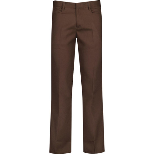 Madcap England Logan Bootcut 60s Mod Hopsack Bootcut Trousers in Chocolate Brown