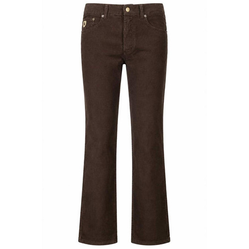 Front of the Lois Dario Bootcut Retro 70s Corduroy Trousers in Delicioso