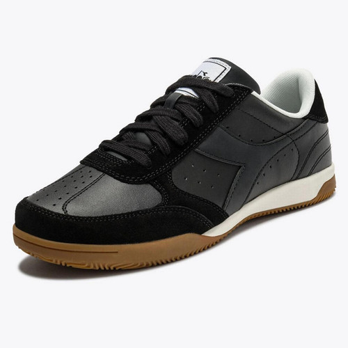 Diadora Seoul Indoor Terrace Inspired Leather Sneakers in Black / White