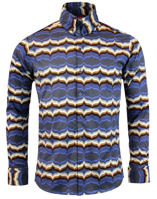 madcap england newport waves retro 1970s mod shirt