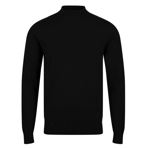 Luke 1977 Jenson 1000 Knitted Mock Neck Jumper in Black - Front Main