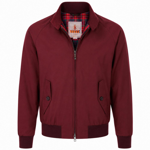 Baracuta G9 Harrington Jacket - Made in England - Tawny Port - Front View Collar Down
