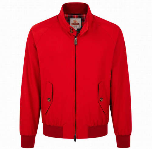 Baracuta G9 Harrington Jacket - Made in England - Racing Red - Front View Collar Open