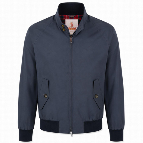 Baracuta G9 Harrington Jacket - Made in England - Slate Grey - Front View Collar Open