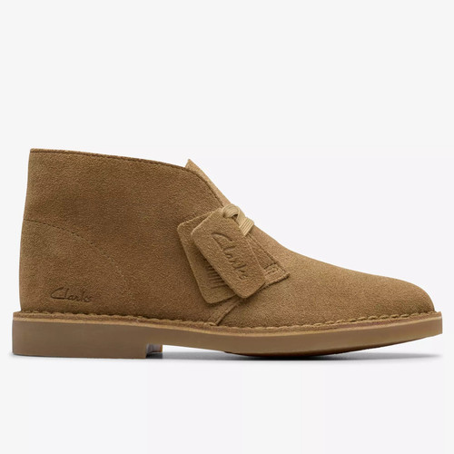 Clarks Originals Women's Desert Boot Evo in Dark Sand Suede - Side View
