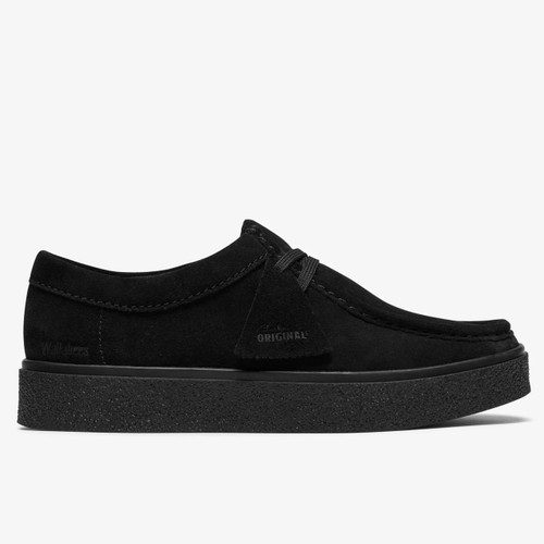 Clarks Originals Men's Boxbee Walla Shoes in Black Suede - Single shoe side view