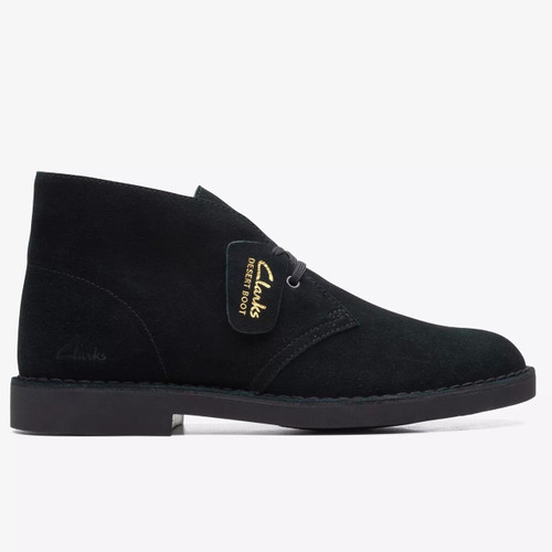 Clarks Originals Men's Desert Boot Evo in Black Suede - Single Boot Side On