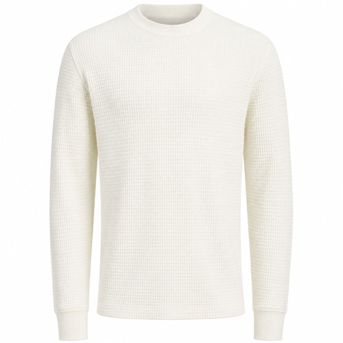 Lee Jeans Men's Waffle Texture Long Sleeve T-Shirt in Off White