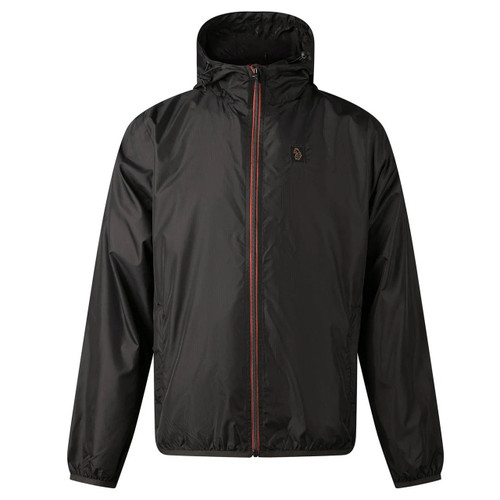 Luke 1977 Garnedd Men's Lightweight Hooded Nylon Jacket in Black - Front View