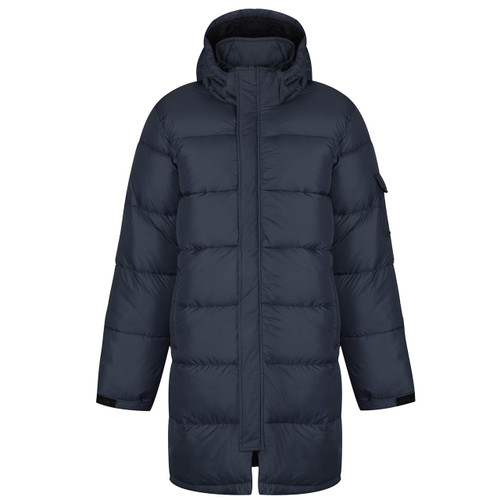 Luke 1977 Inuit Men's Long Hooded Puffer Jacket in Porpoise - Front