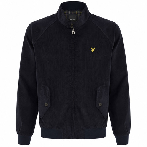Lyle & Scott Corduroy Harrington Jacket in Dark Navy