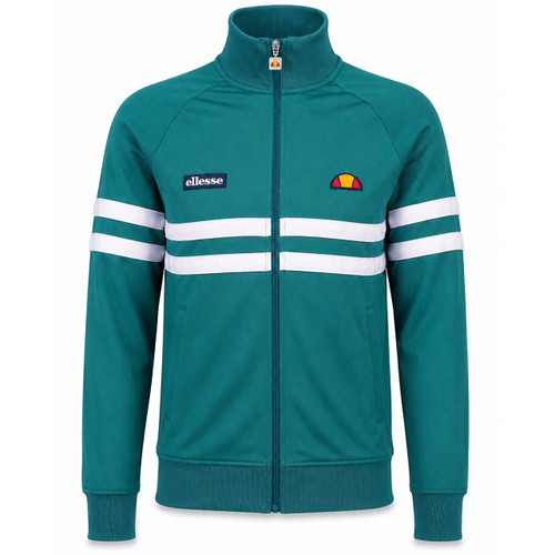 Ellesse Rimini Men's Retro Track Top in Teal - Front View