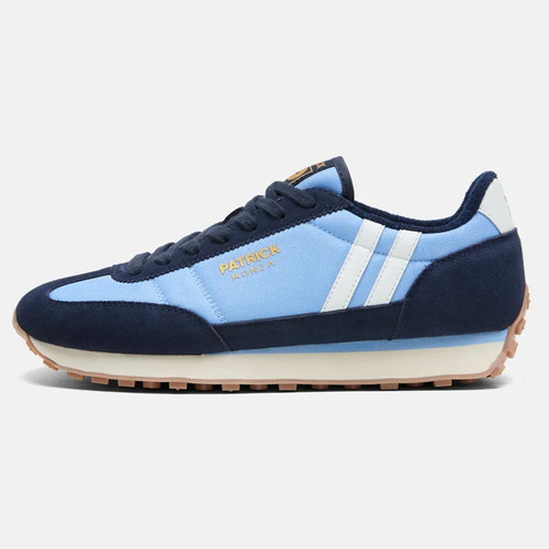 Patrick Monza Runner Retro Athletics Trainers in Navy/Sky Blue/White