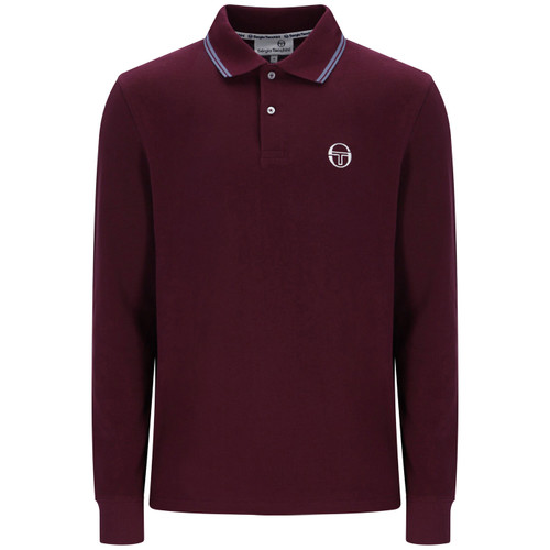 Sergio Tacchini 020 Long Sleeve Tipped Polo in Fig